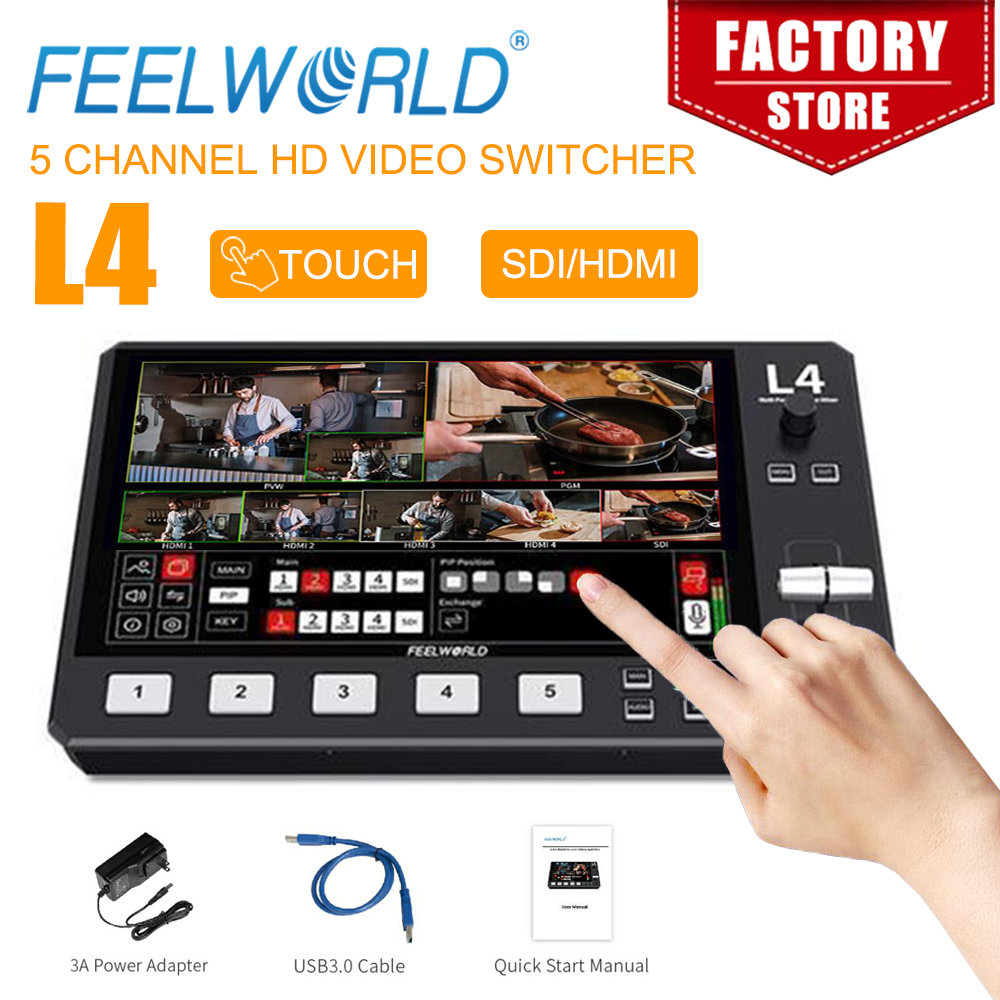 Hdmi Cable - Feelworld L4 10.1 Inch Multi-Camera Video