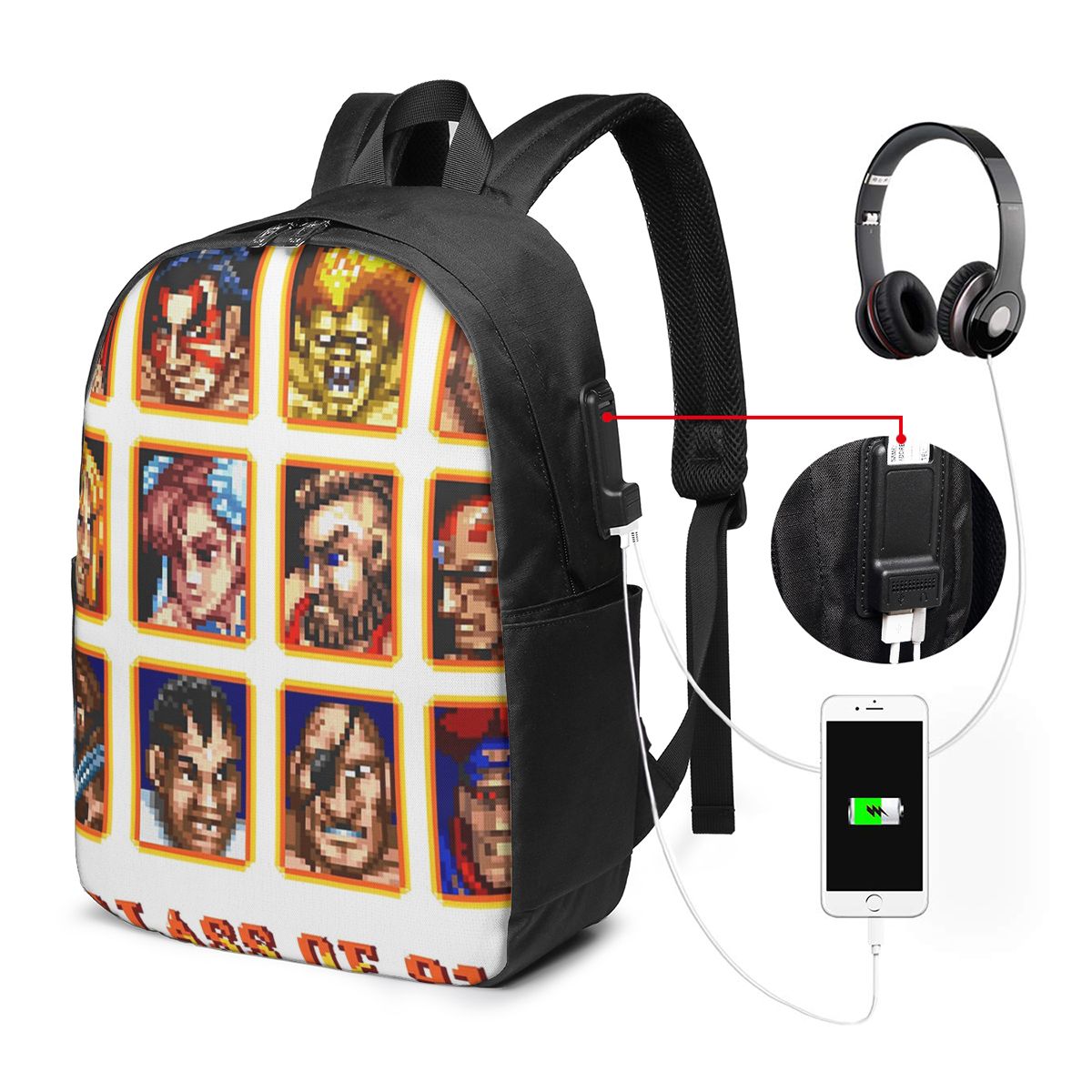 Laptop Bag - Defeated Portraits Super Street Fighter Rugzak