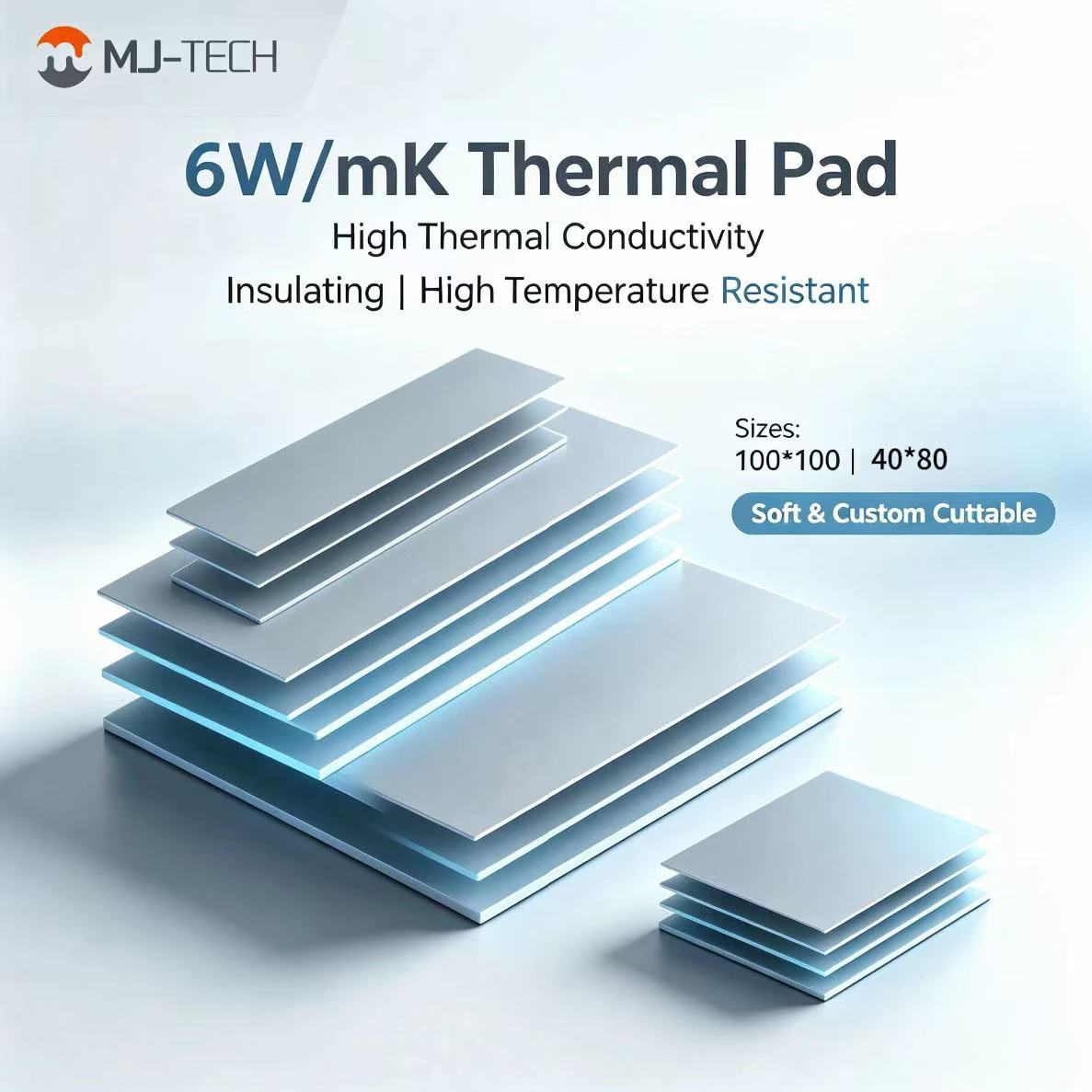 Laptop Cooling Pad - MJ-TECH 6W/mK Thermische Pad Niet-geleidende Siliconen