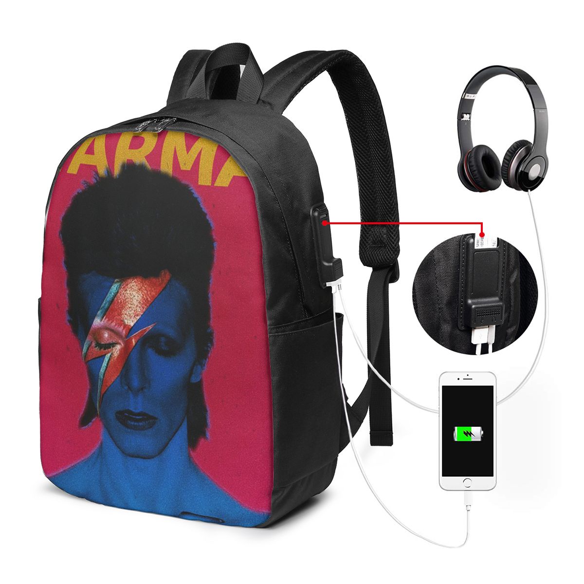 Laptop Bag - Davids Bowied Rugzak Reisnotebooktas Computer Student