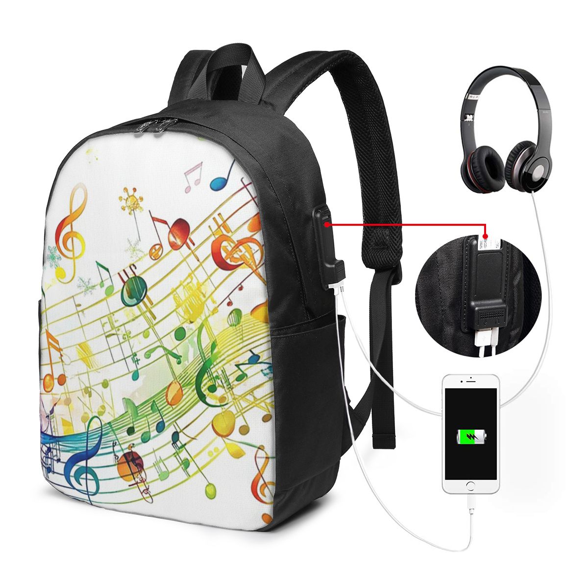 Abstracte pianotoetsen met muz - Laptop Bag recensie en prijs