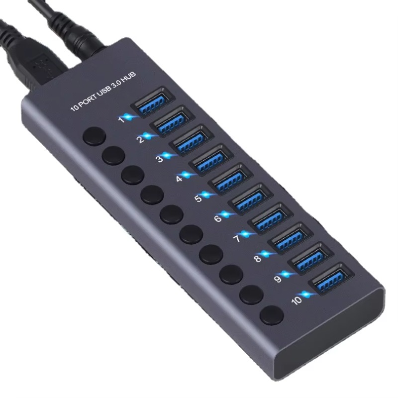 10-poorts USB 3.0-hub van alum - Usb Hub recensie en prijs