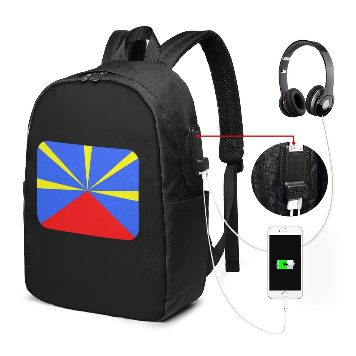 974 Reunion Island Flag Rugzak - Laptop Bag recensie en prijs